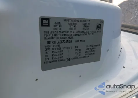 2012 GMC Sierra 1500 Work Truck z USA, uszkodzony, nr VIN 1GTR1TEA0CZ247459